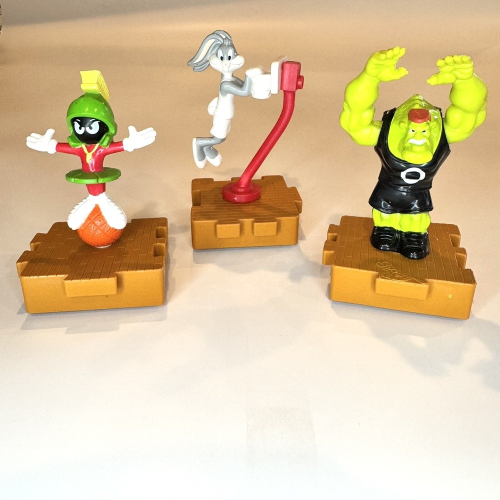 Looney Tunes SPACE JAM Bugs Bunny, Monster & Marvin Martian McDonalds Toys 1990s